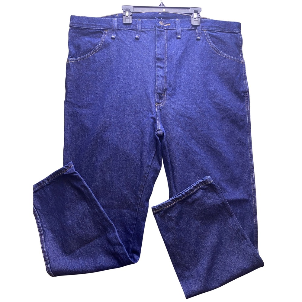 Rustler Wrangler Jeans Mens 44x32‎ Blue Denim Workwear Heavy Duty Outdoors NWT